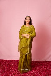 Ruhaani Green Organza Silk Saree